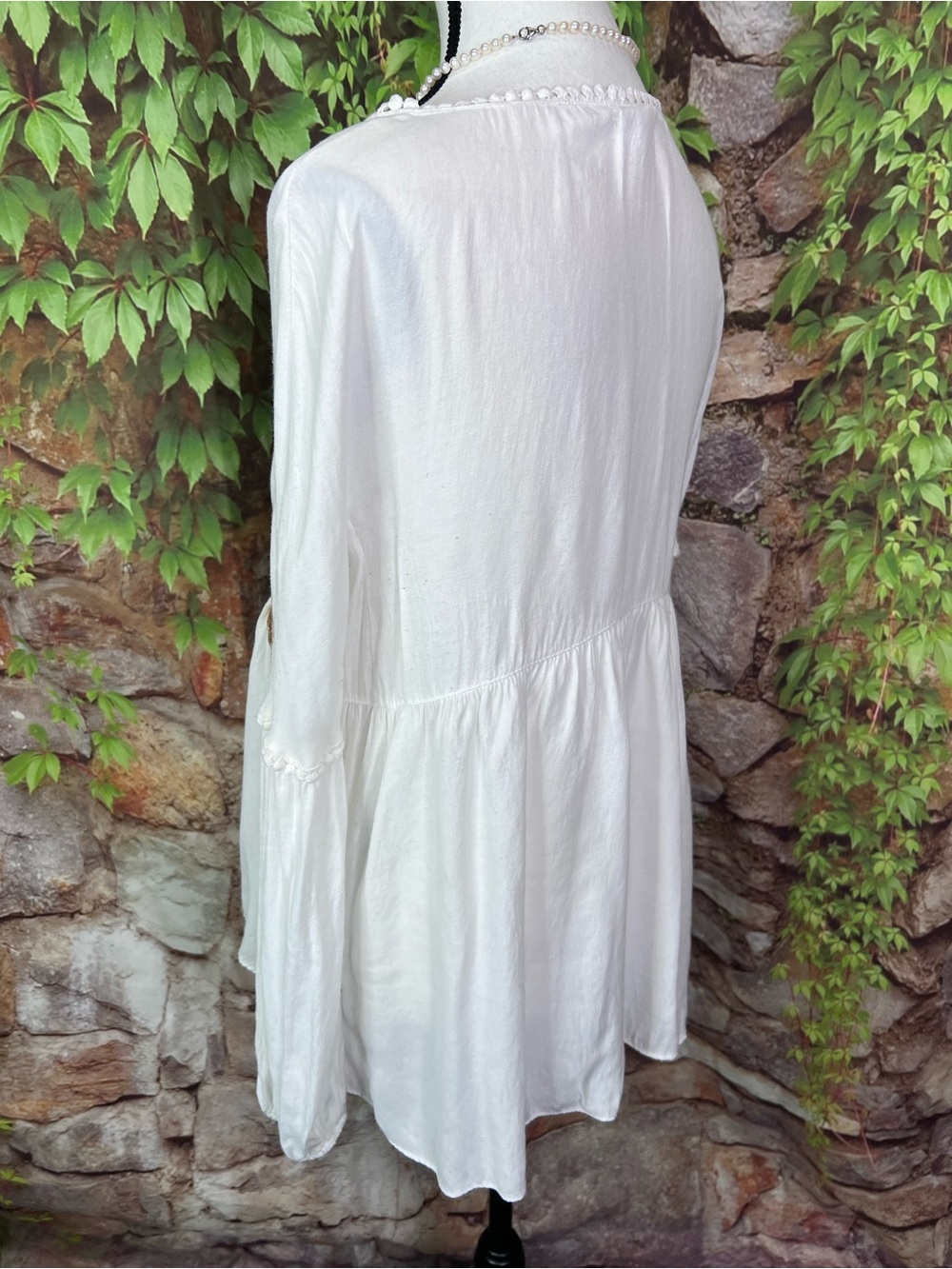 MAX STUDIO White Bohemian Embroidered Blouse, S - Picture 7 of 13